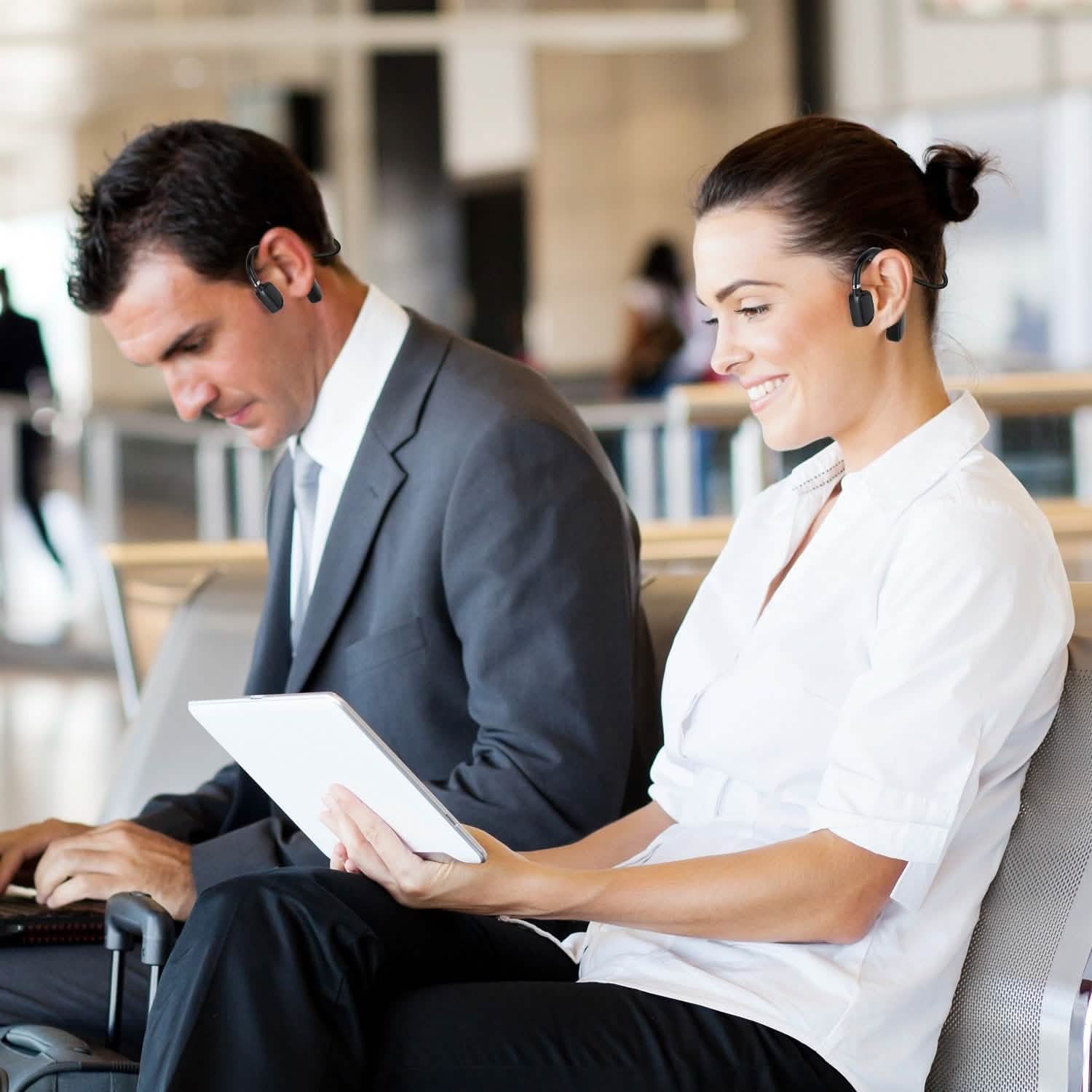 Wireless V5.1 Open-Ear Bone Conduction Earphones Headphones - Tophatter Daily Deals