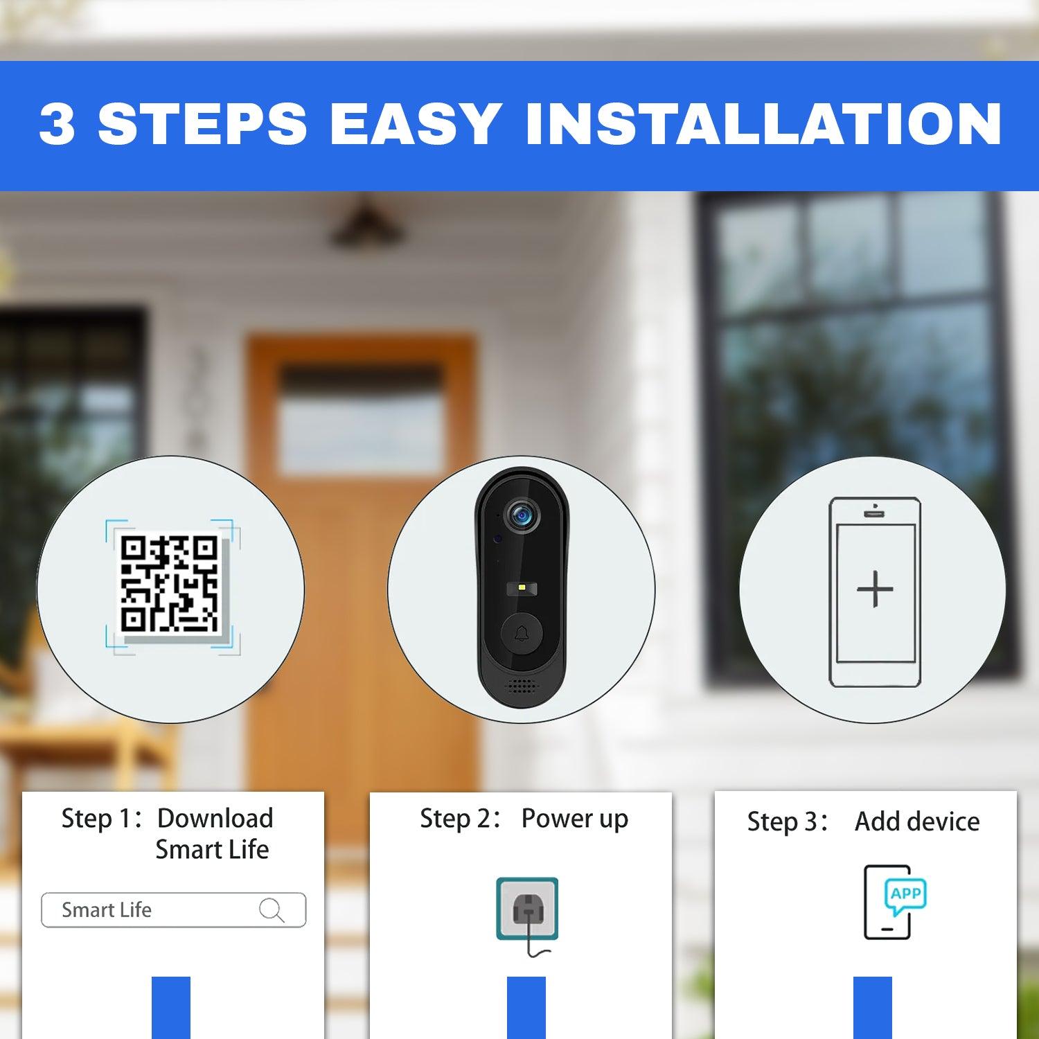 Wifi Video Doorbell - Smart Wireless Security Ring Phone Camera Door Bell Intercom HD Advanced Motion Detection Security Camera Bell Home - Tophatter Daily Deals