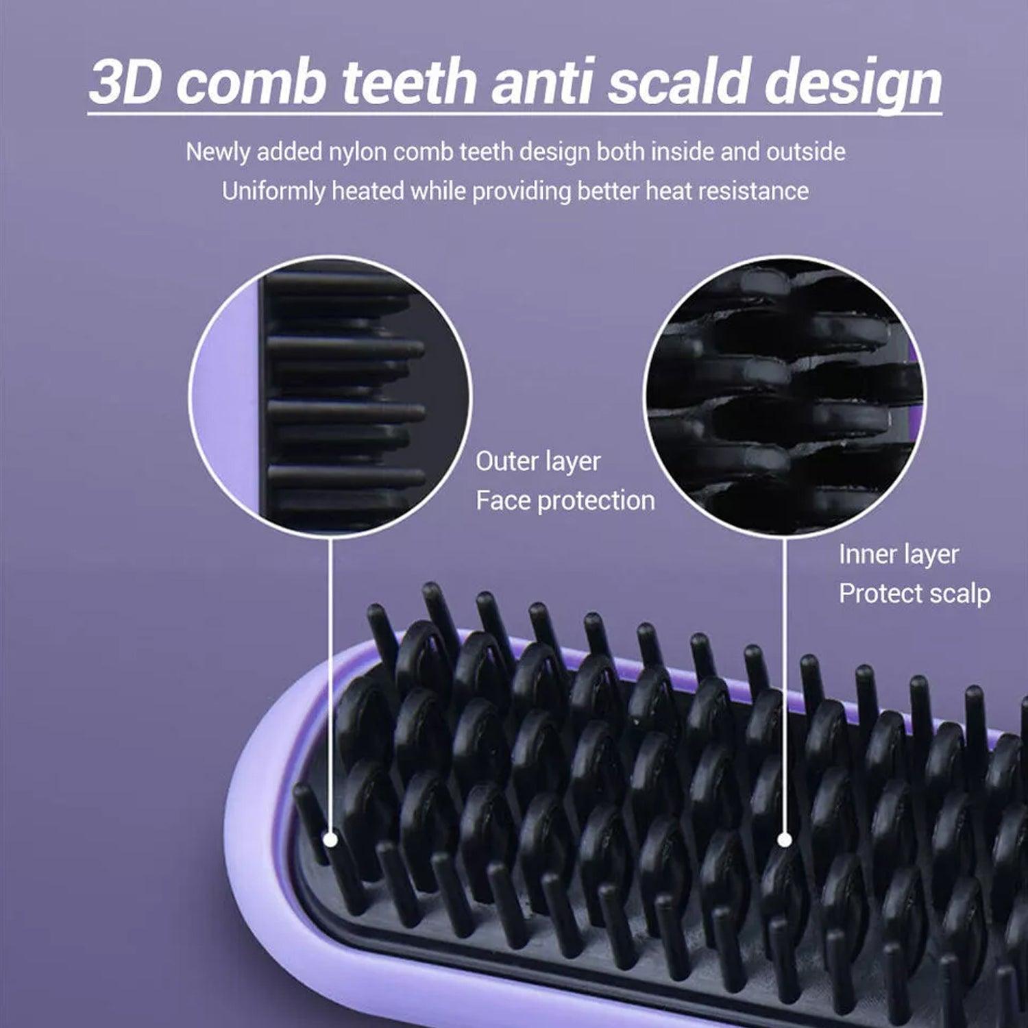 Cordless Hair Straightener - Portable Hair Straightener Brush Antiscald Hair Iron Health & Beauty - Tophatter Daily Deals