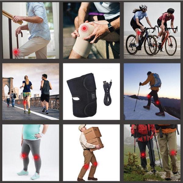 Heated Knee Brace - Heated Knee Brace Wrap Support | Electric Therapeutic Heating Pad W/Rechargable 7.4V 2600Mah Battery for Joint Pain Relief Health & Beauty - Tophatter Daily Deals