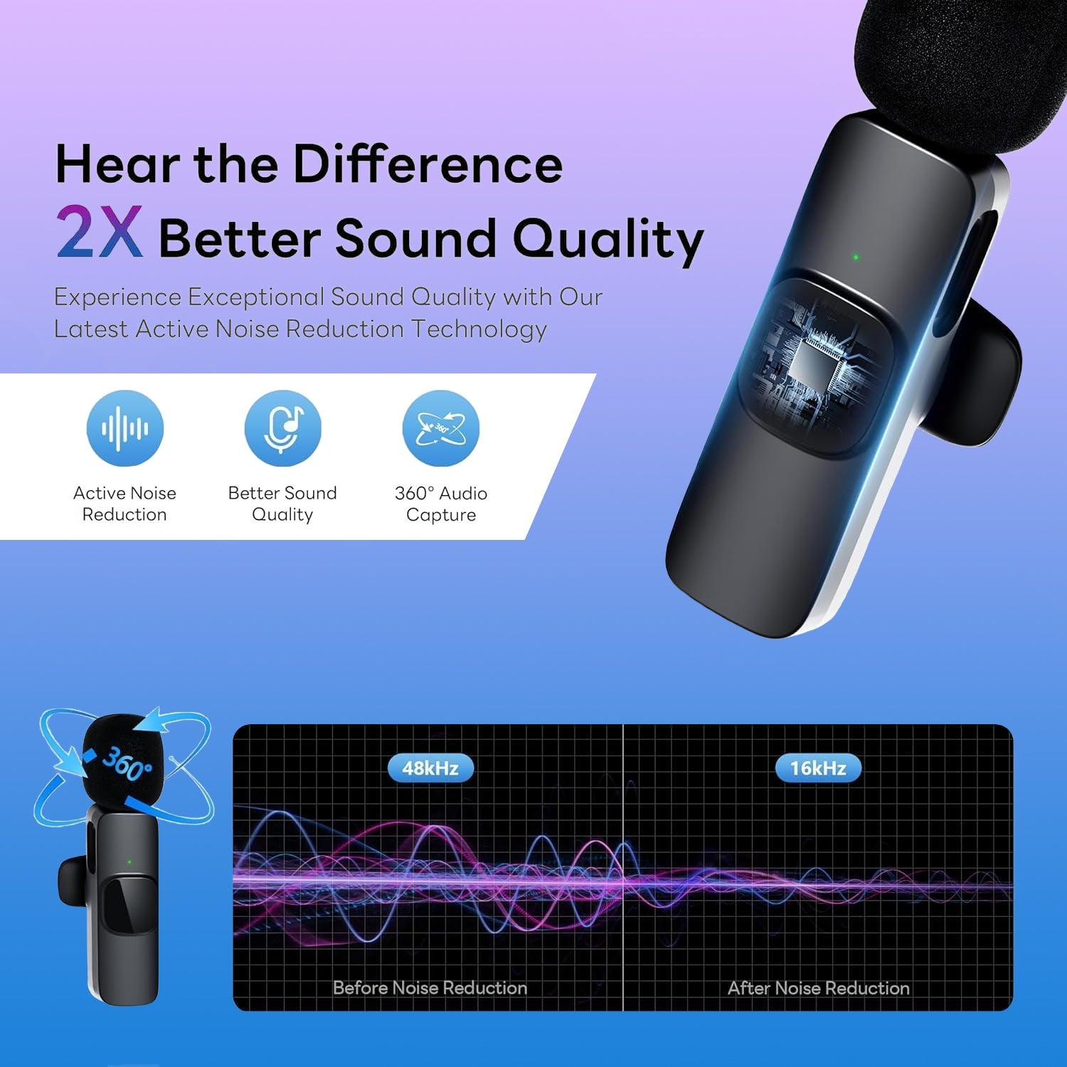 Wireless Mini Microphone - Lavalier Microphone Mic Phone For iPhone Type C Recording Vlog Accessories - Tophatter Daily Deals