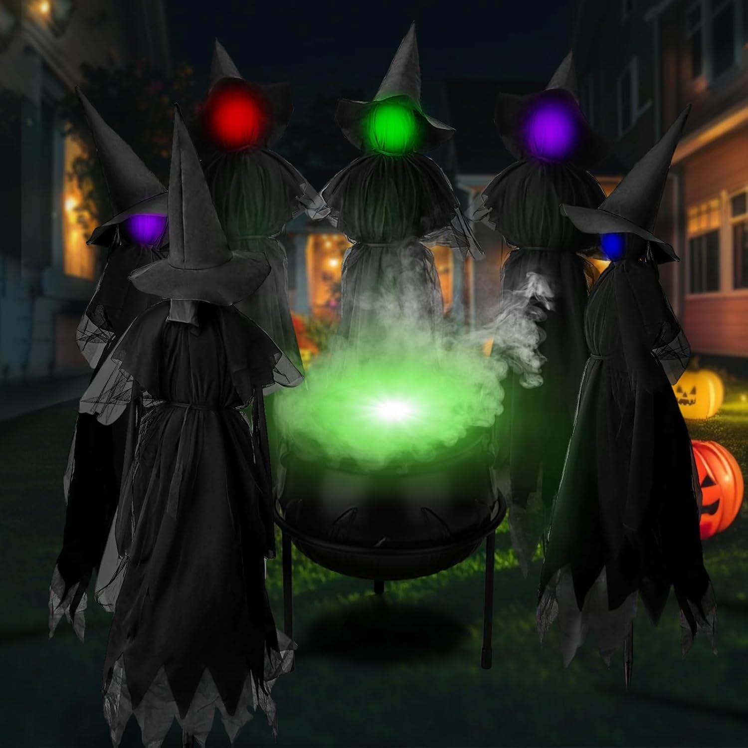 Light Up Witches – Outdoor Large Witches Cauldron on Tripod with Light Yard Light Up Witches - Tophatter Daily Deals