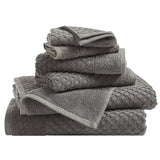 Cotton Diamond Waffle Weave Bath Towel Set - Grayson Collection 6 Piece Set Dark Gray Bath - Tophatter Daily Deals