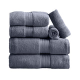 Cotton Terry Bath Towel Set - Cooper Collection 6 Piece Set Chambray Blue Bath - Tophatter Daily Deals