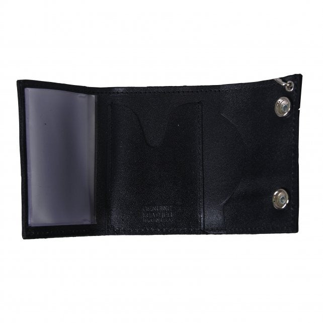Hot Leathers Spade Skull & Pistols Leather Wallet w/ Chain American Made USA Wallet - Tophatter Daily Deals