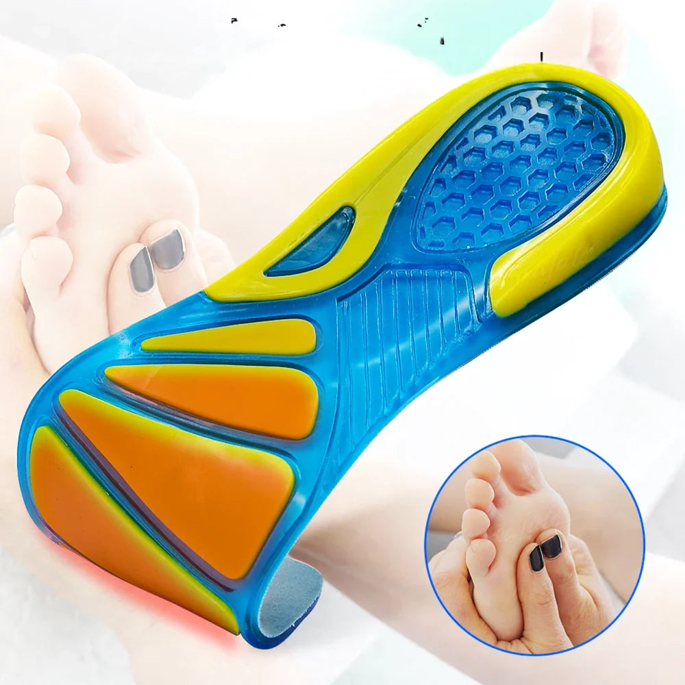 Gel Non Slip Shoe Insoles Silicone Massaging Orthotic Plantar Fascia Insole - Tophatter Daily Deals