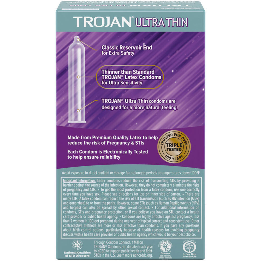 Trojan Sensitivity Ultra Thin Lubricated Condoms - 12 Pack > Essentials > Condoms - Tophatter Daily Deals