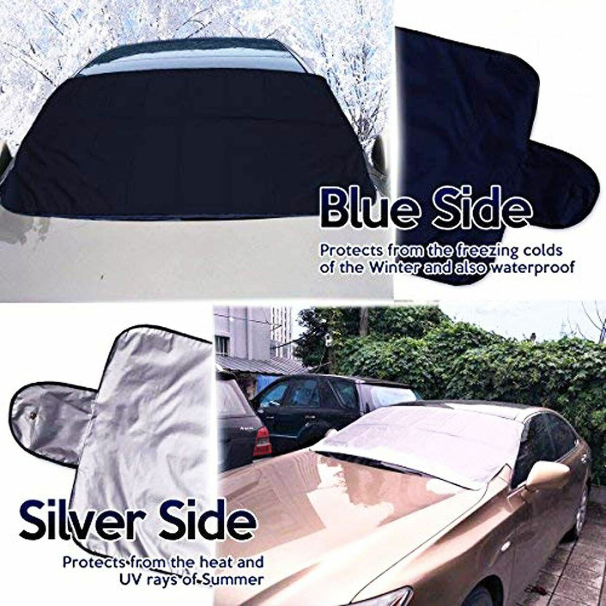 Reversible Car Windshield Protector for Winter Snow & Summer Heat Automotive - Tophatter Daily Deals