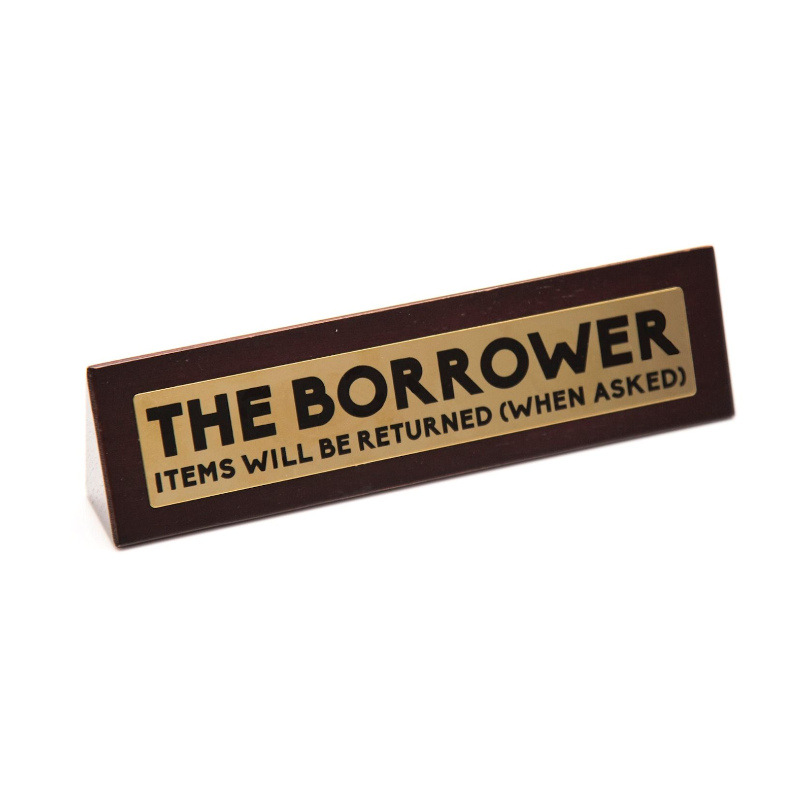 Wooden Desk Sign – The Borrower Office gadgets - Tophatter Daily Deals