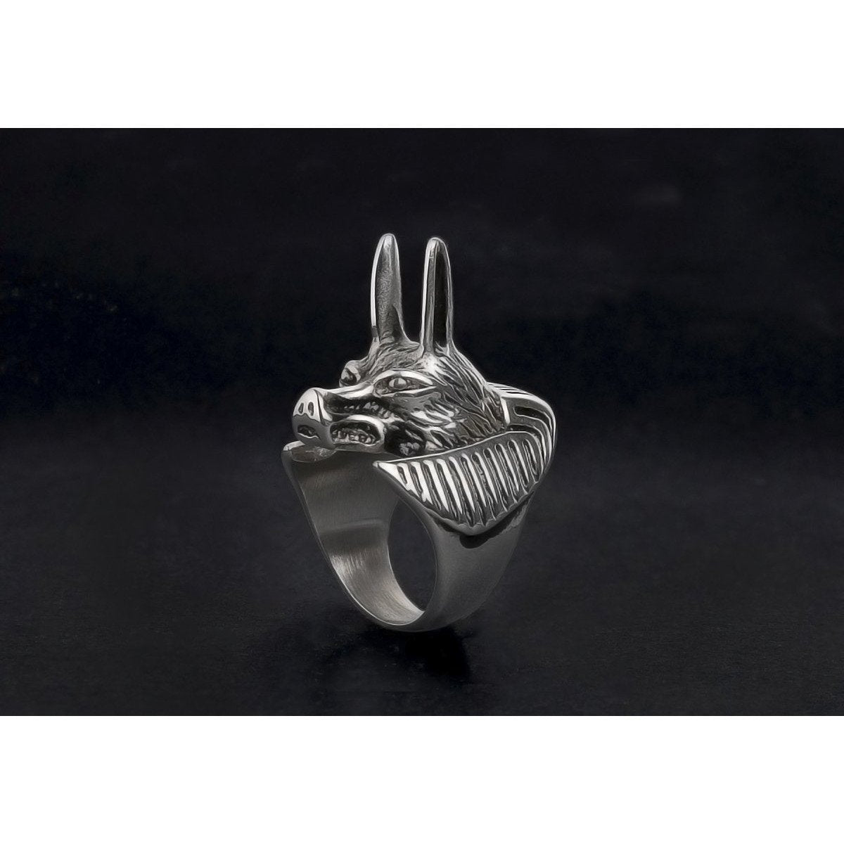 Wolf Head Full Stainless Steel Women's Self Defense Ring Self Defense Jewelry - Tophatter Daily Deals