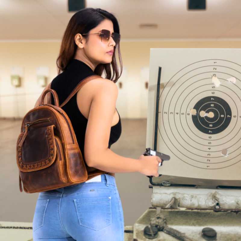 Daisy RFID Leather Concealed Carry Backpack Purse Handgun Purses - Tophatter Daily Deals