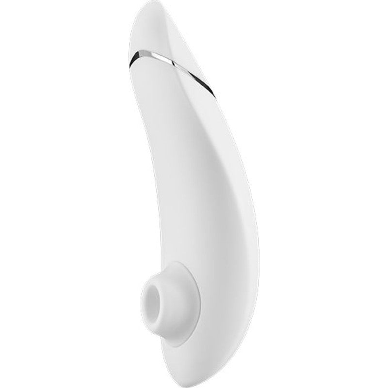 Womanizer Premium Clitoral Stimulator in White & Chrome Clitoral Stimulator - Tophatter Daily Deals