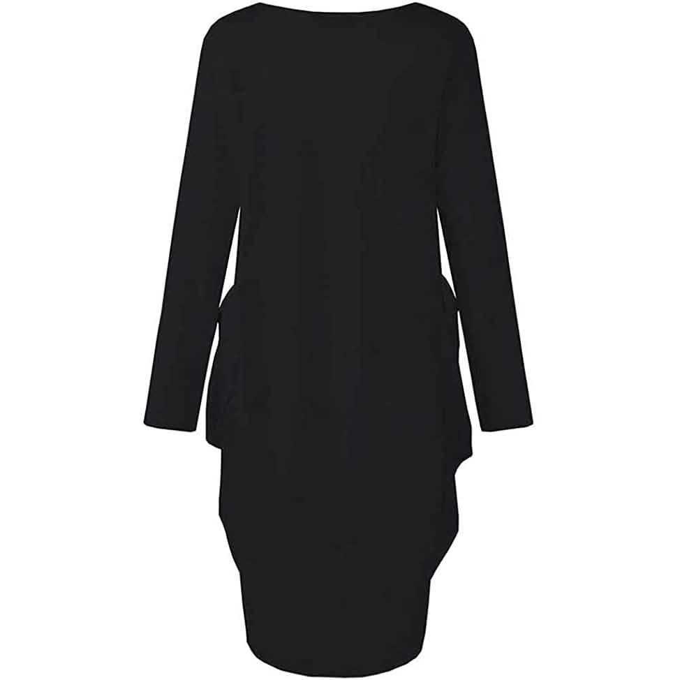 Woman's Long Sleeve Loose Pocket Oversize Tunic Dress Women's Dresses - Tophatter Daily Deals