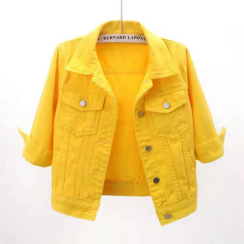 Women Colorful Denim Jacket Coats & Jackets - Tophatter Daily Deals