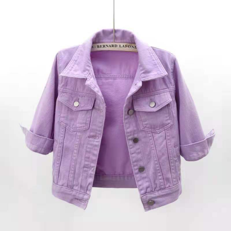 Women Colorful Denim Jacket Coats & Jackets - Tophatter Daily Deals