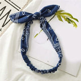 Women Fashion Sweet Retro Print Headbands Navy Headbands & Hair Accessories - Tophatter Daily Deals