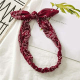 Women Fashion Sweet Retro Print Headbands Wine Red Headbands & Hair Accessories - Tophatter Daily Deals