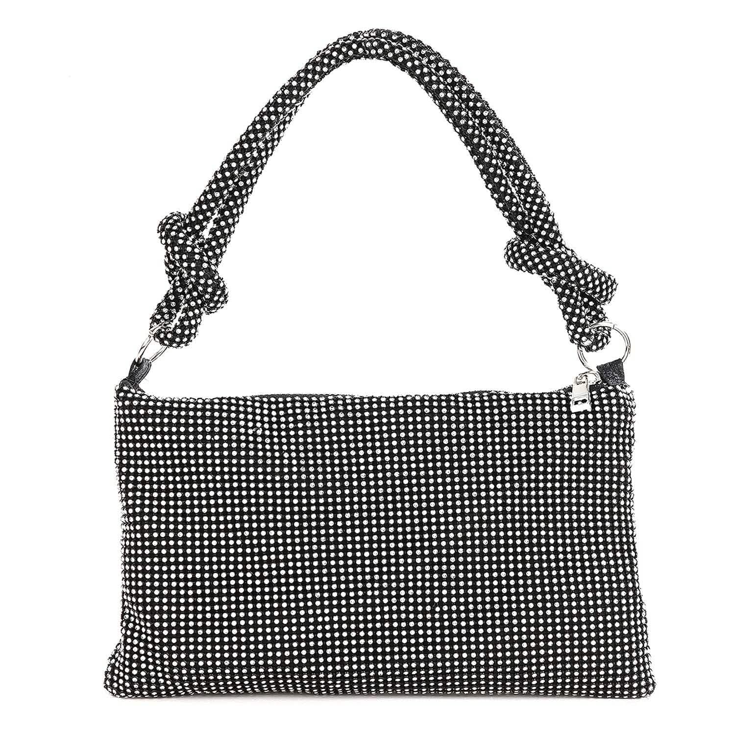 Women Glitter Evening Bags Shiny Rhinestone Handbag Purses Black Handbags & Wallets - Tophatter Daily Deals