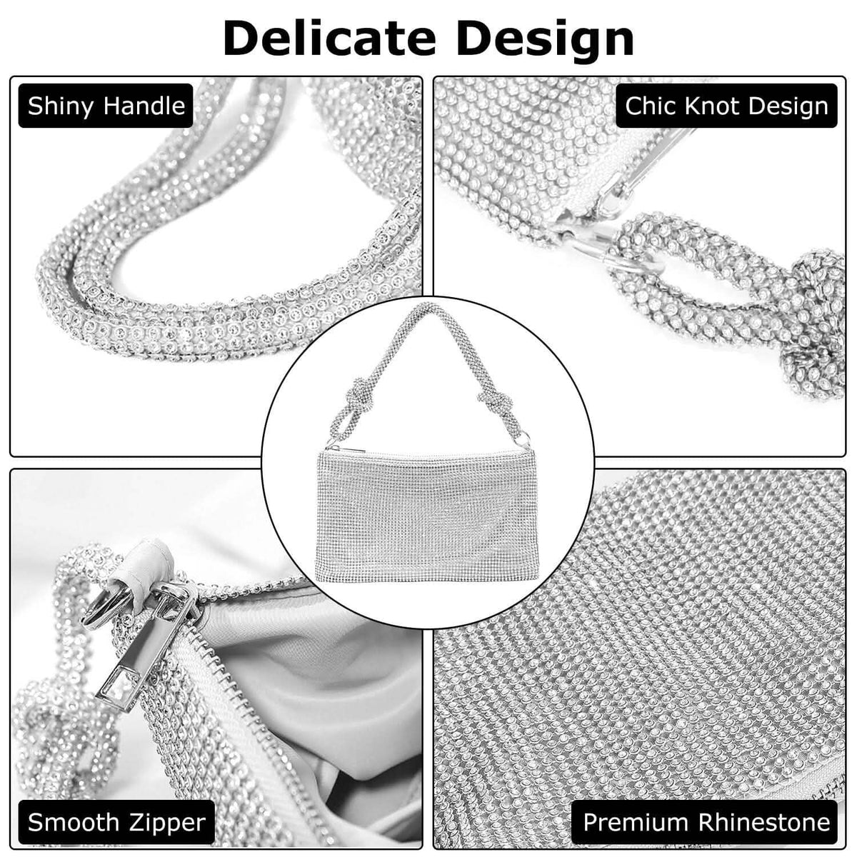 Women Glitter Evening Bags Shiny Rhinestone Handbag Purses Handbags & Wallets - Tophatter Daily Deals