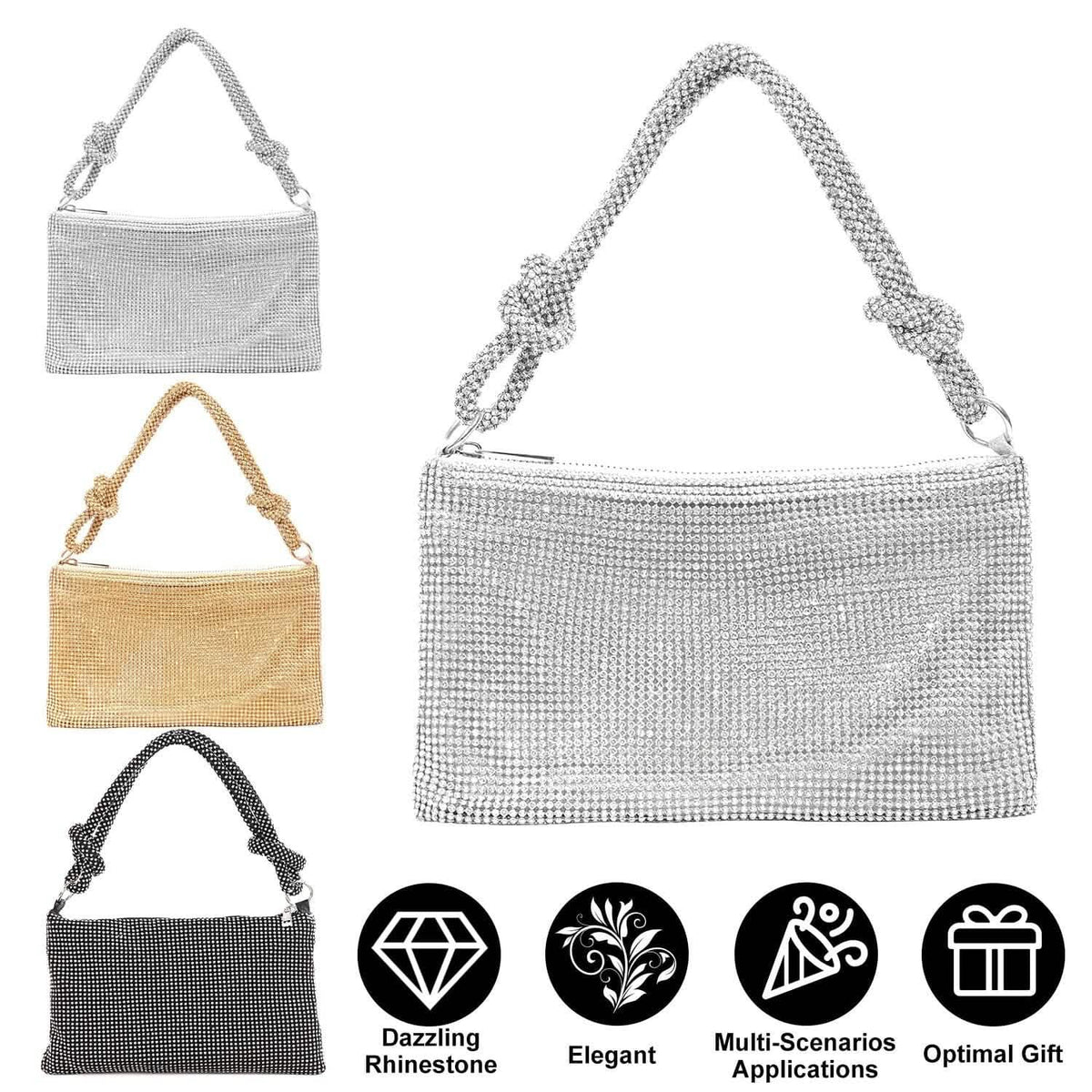 Women Glitter Evening Bags Shiny Rhinestone Handbag Purses Handbags & Wallets - Tophatter Daily Deals
