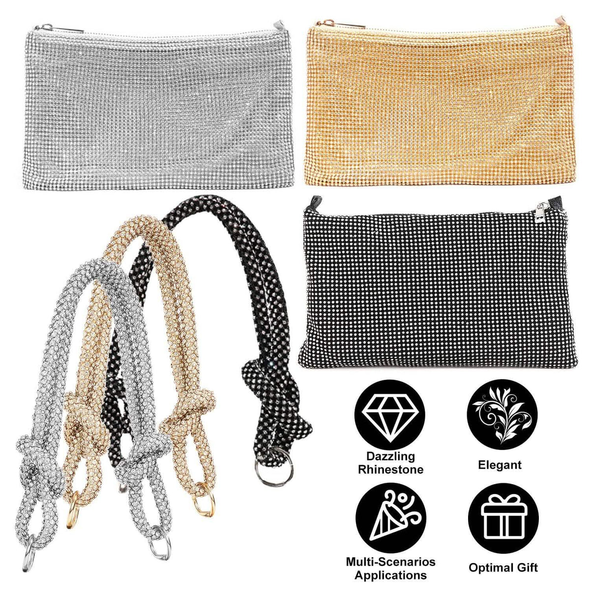 Women Glitter Evening Bags Shiny Rhinestone Handbag Purses Handbags & Wallets - Tophatter Daily Deals