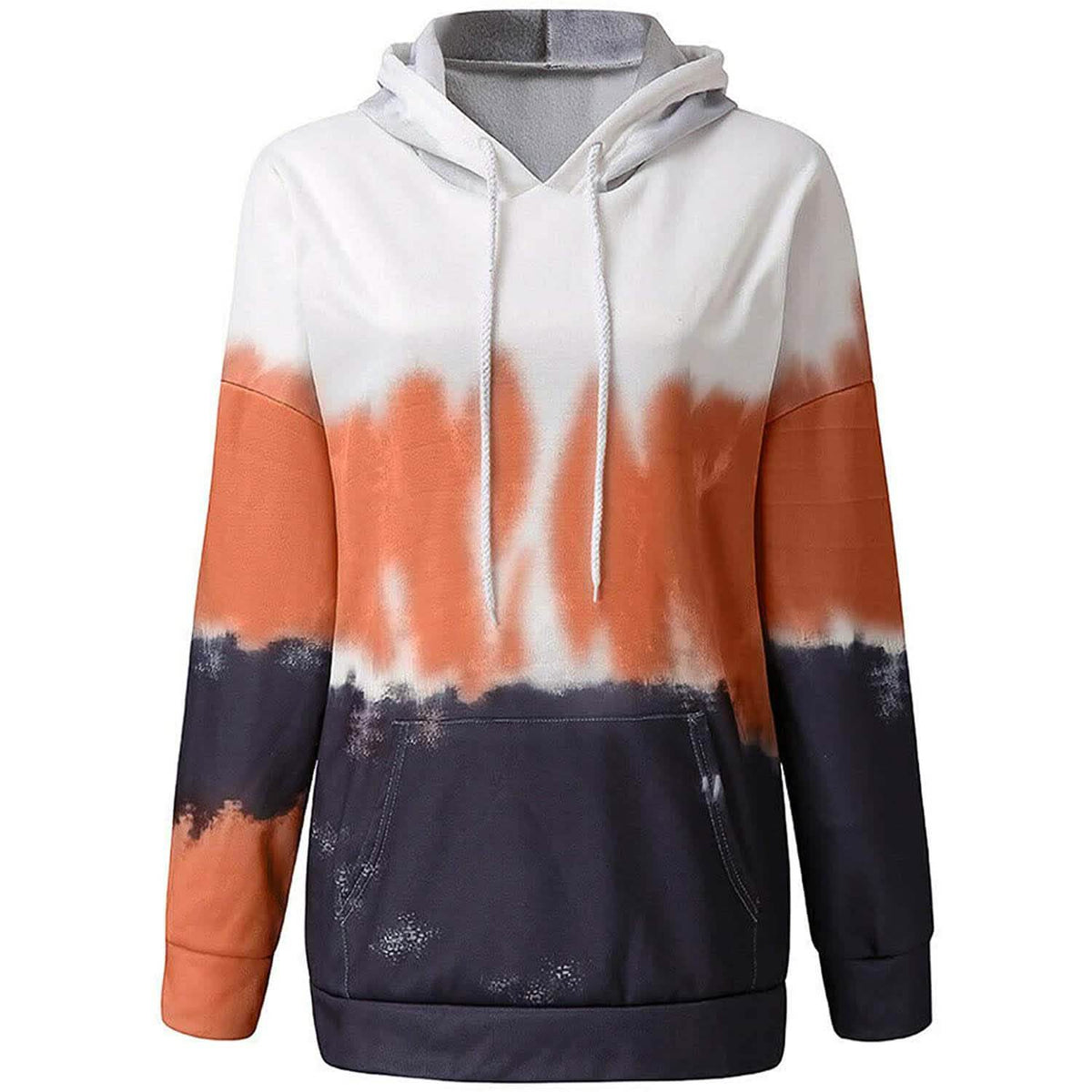 Women Hoodies Tops Tie Dye Printed Long Sleeve Drawstring Pullover Sweatshirts with Pocket Women's Tops - Tophatter Daily Deals