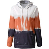 Women Hoodies Tops Tie Dye Printed Long Sleeve Drawstring Pullover Sweatshirts with Pocket Women's Tops - Tophatter Daily Deals