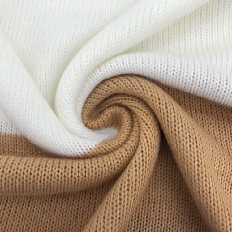 Women Knit Cowl Turtleneck Stripe Sweater Dress Long Sleeve Pullover Mini Dress Women's Dresses - Tophatter Daily Deals