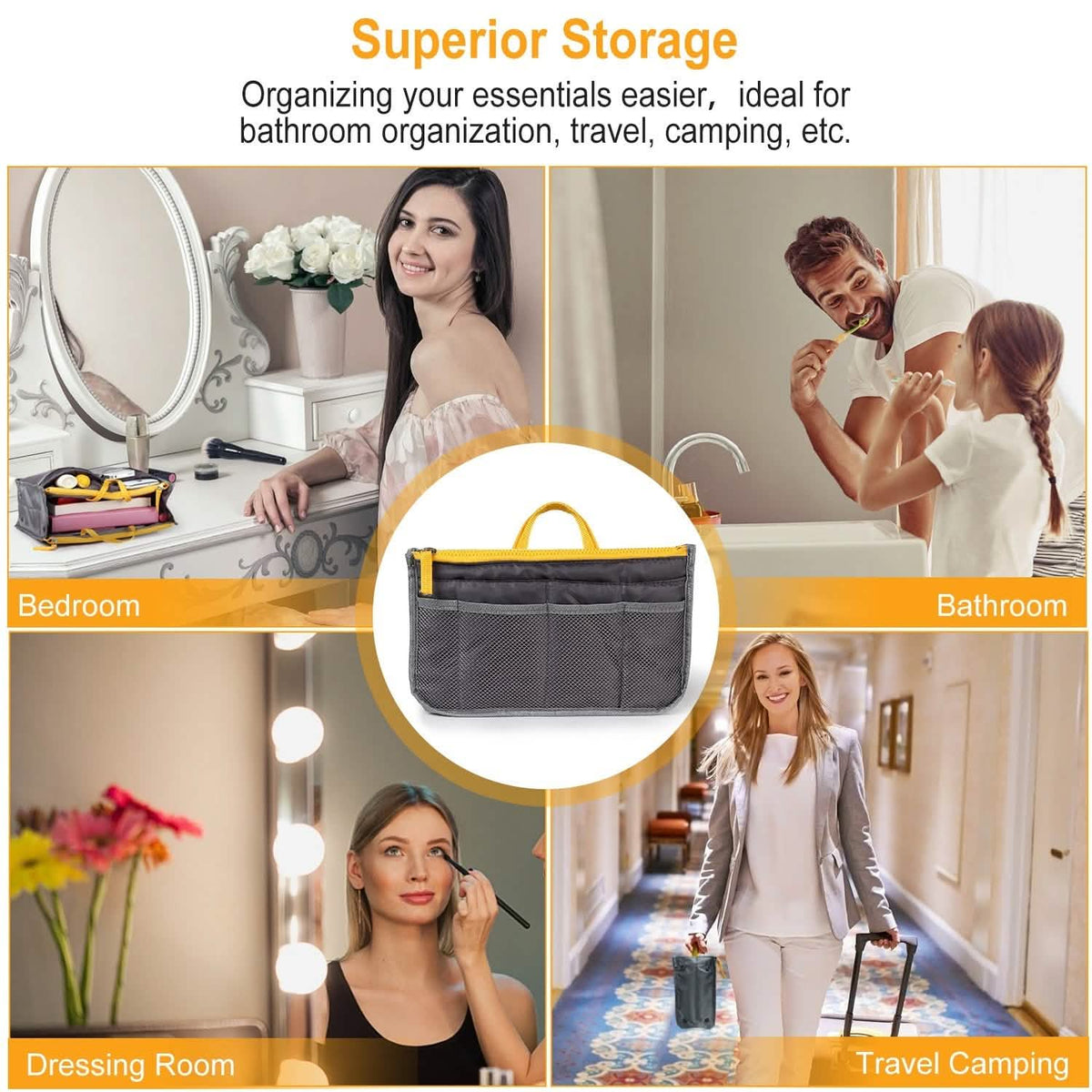Women Lady Travel Insert Handbag Organizer Makeup Bags Storage & Organization - Tophatter Daily Deals