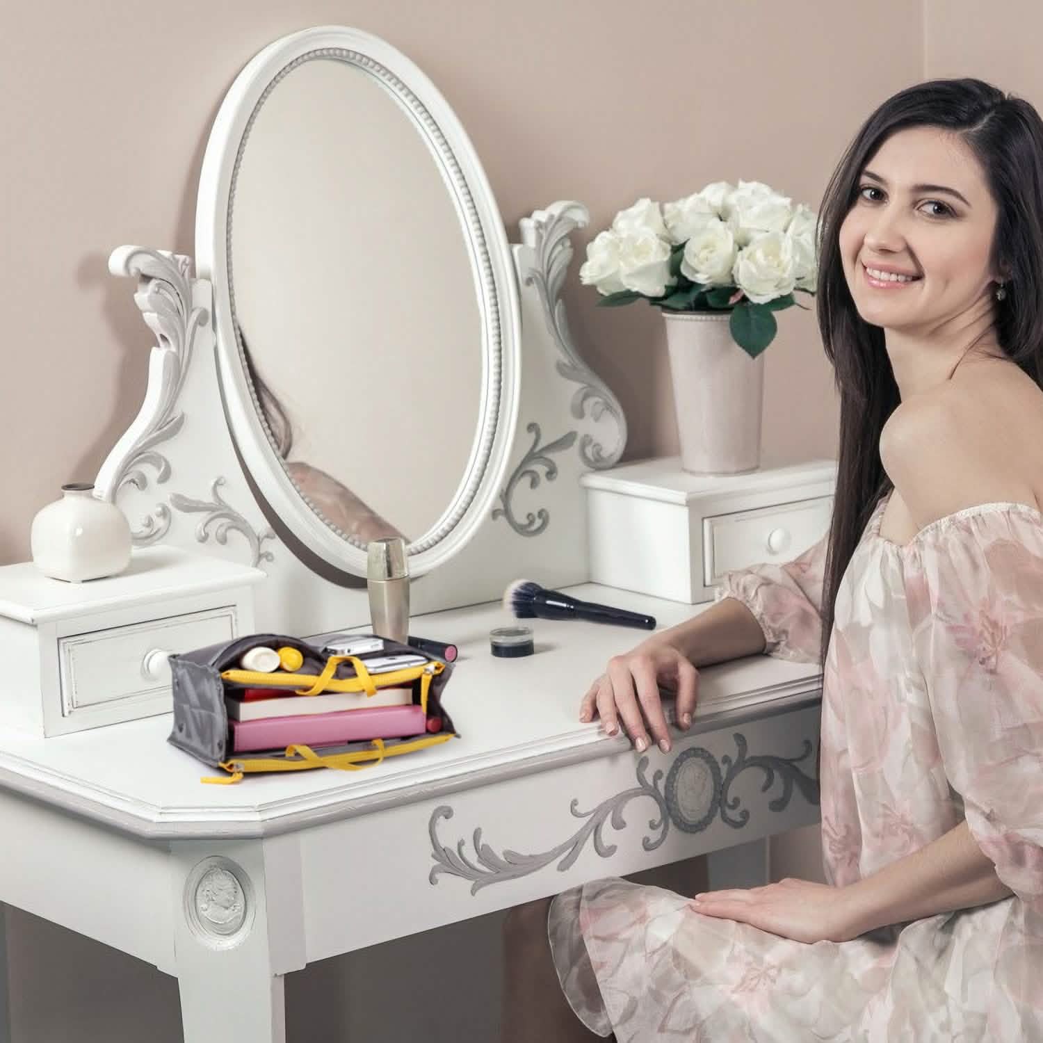 Women Lady Travel Insert Handbag Organizer Makeup Bags Storage & Organization - Tophatter Daily Deals