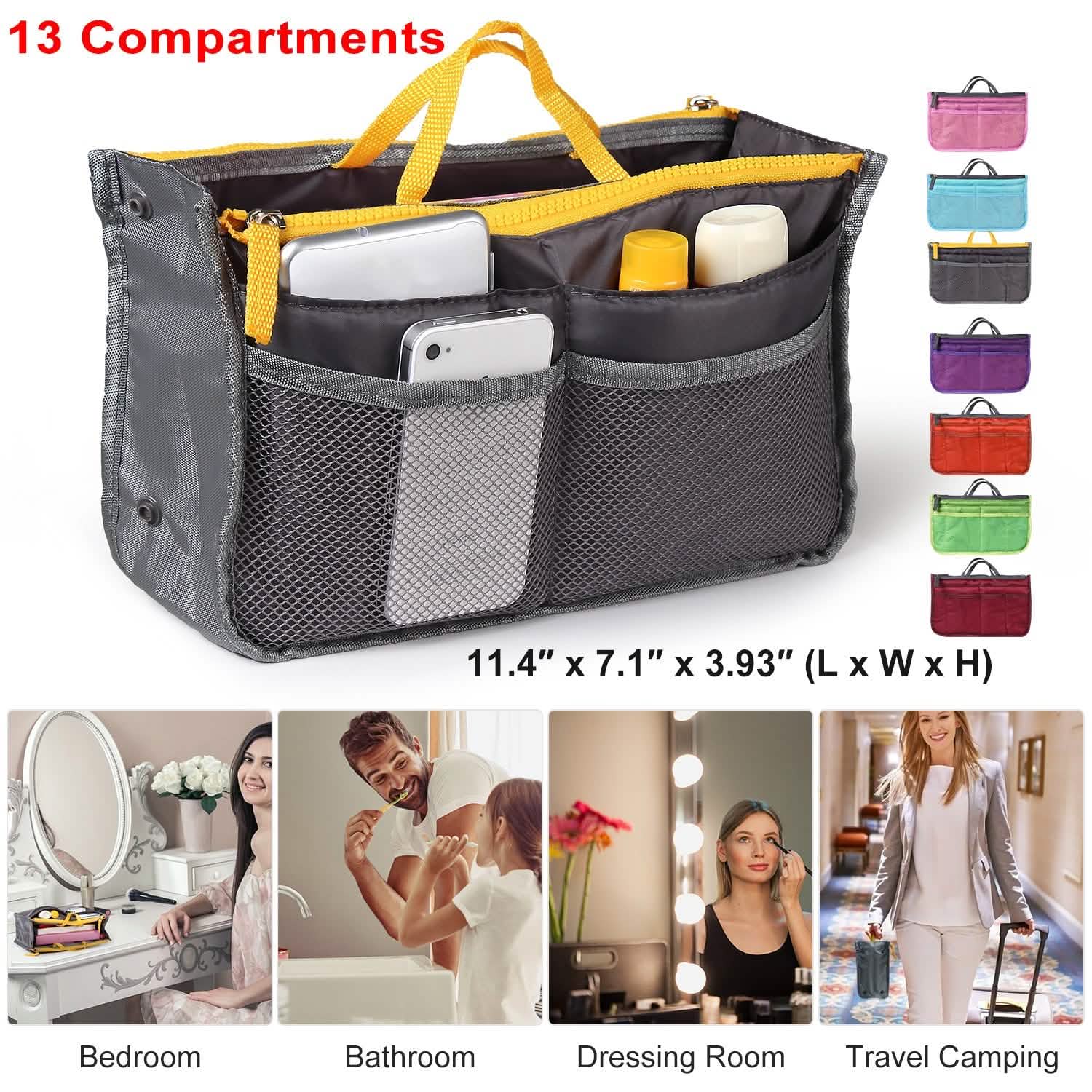 Women Lady Travel Insert Handbag Organizer Makeup Bags Storage & Organization - Tophatter Daily Deals