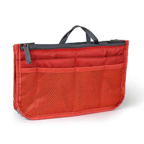 Women Lady Travel Insert Handbag Organizer Makeup Bags Orange Storage & Organization - Tophatter Daily Deals