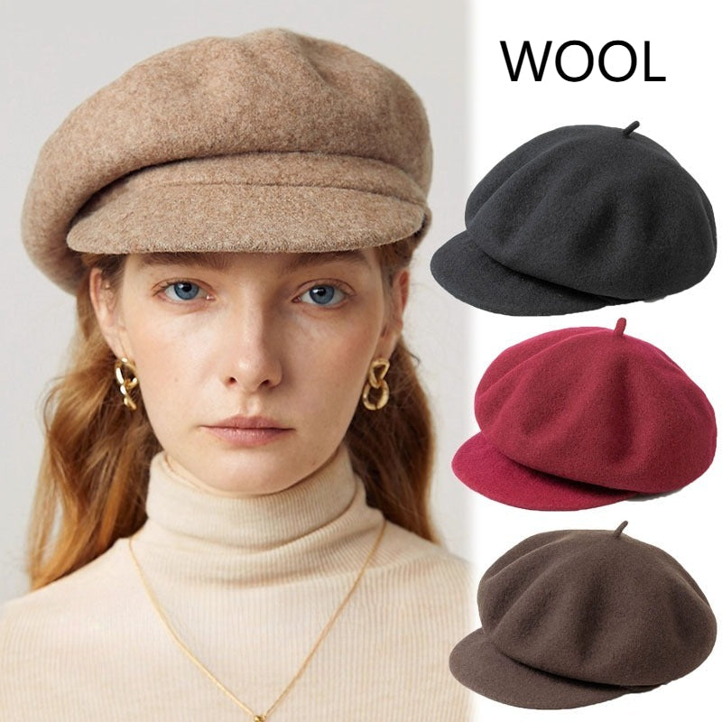 Women Leisure Painter Hat 100% Wool Berets Cap - Tophatter Daily Deals