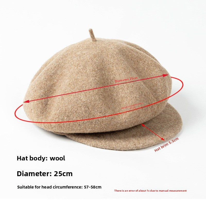 Women Leisure Painter Hat 100% Wool Berets Cap - Tophatter Daily Deals