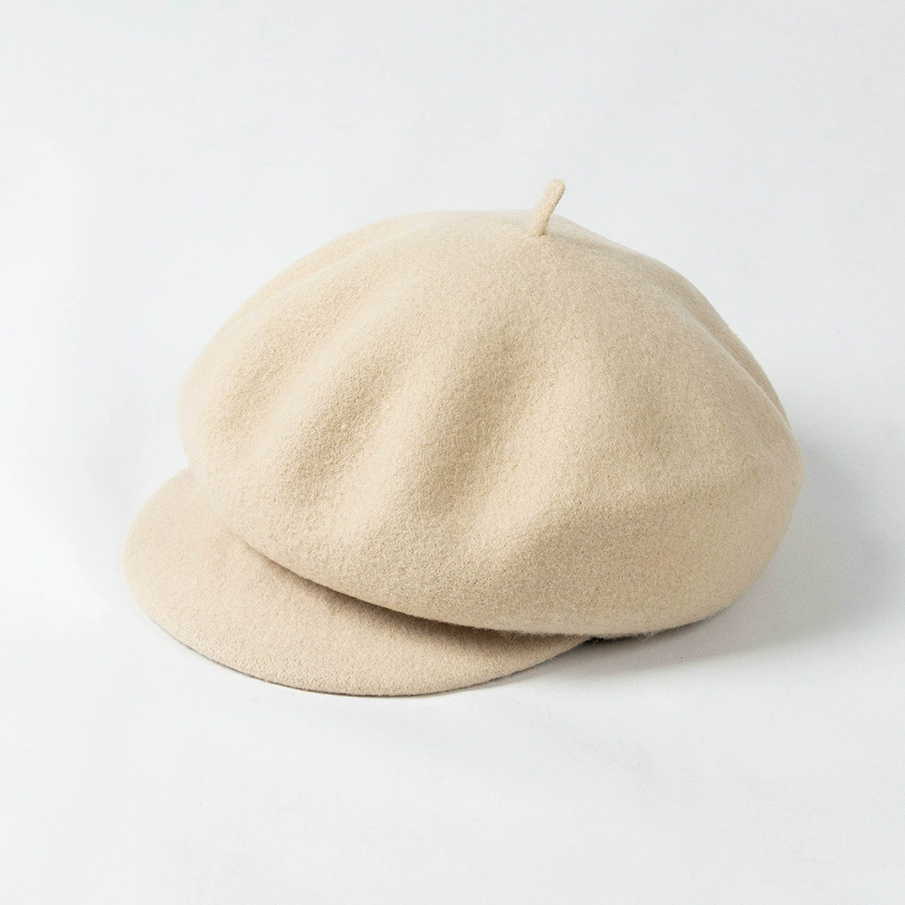 Women Leisure Painter Hat 100% Wool Berets Apricot Cap - Tophatter Daily Deals