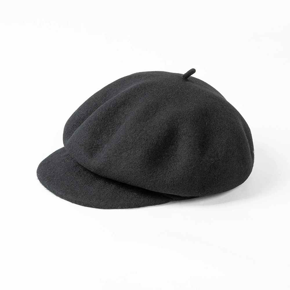 Women Leisure Painter Hat 100% Wool Berets Black Cap - Tophatter Daily Deals