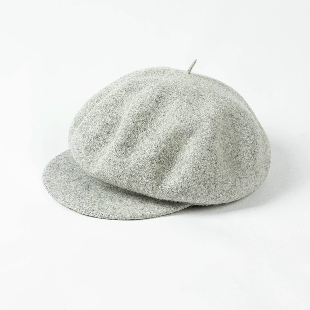 Women Leisure Painter Hat 100% Wool Berets Grey Cap - Tophatter Daily Deals