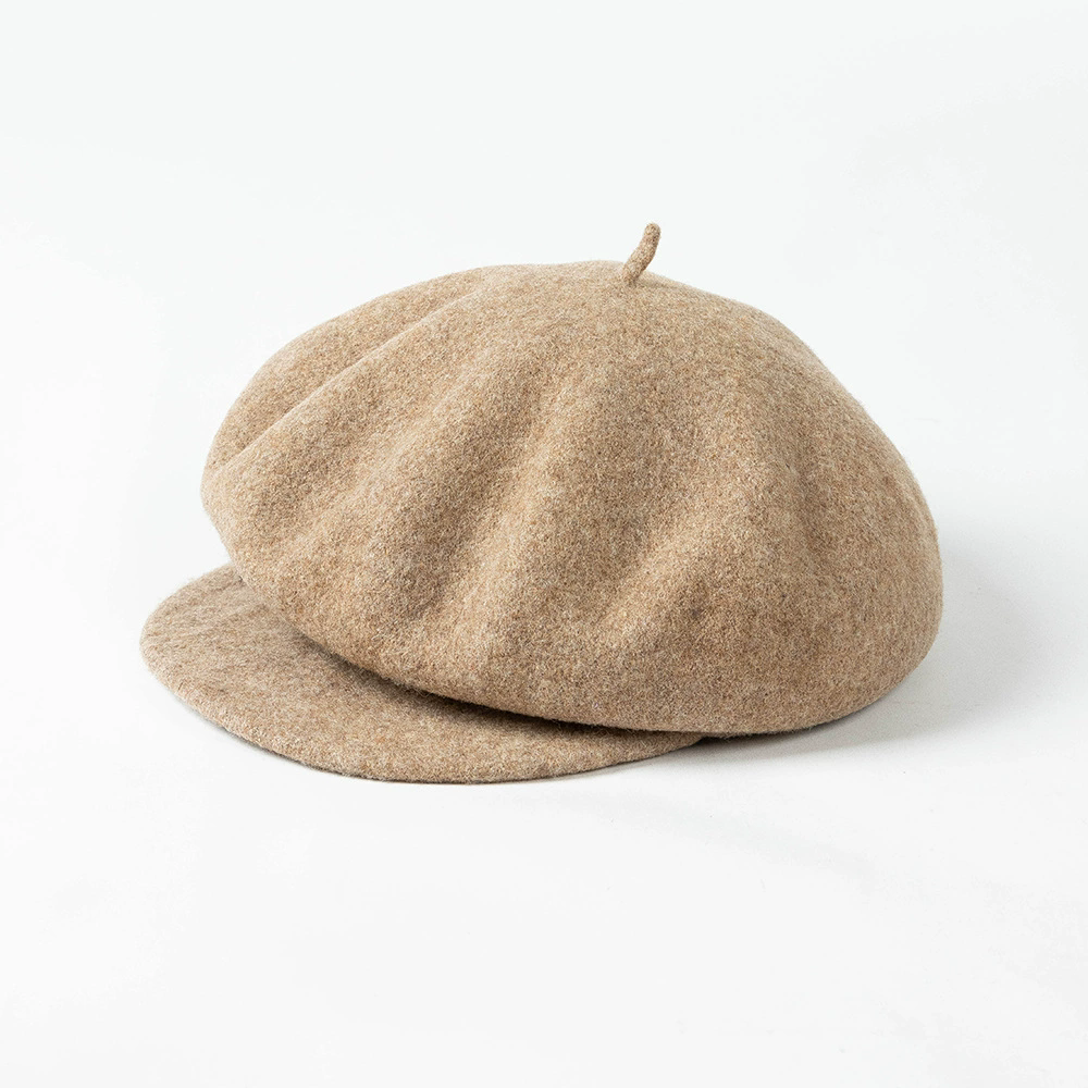 Women Leisure Painter Hat 100% Wool Berets Beige Cap - Tophatter Daily Deals