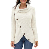Women Long Sleeve Asymmetric Wrap Pullover Sweater Jumper Tops Women's Tops - Tophatter Daily Deals