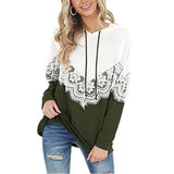Women Long Sleeve Lace Hoodies Army Green Women's Tops - Tophatter Daily Deals