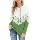 Women Long Sleeve Lace Hoodies Light Green Women's Tops - Tophatter Daily Deals