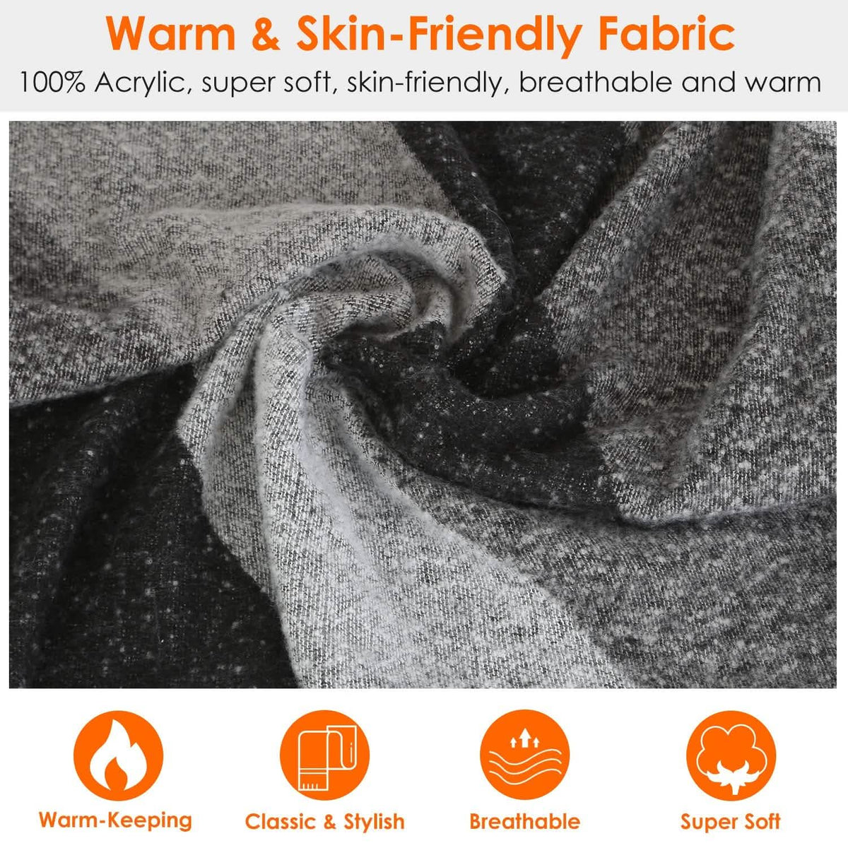 Women Long Soft Knitted Shawl Extra Thick Plaid Blanket Wrap Cape Women's Outerwear - Tophatter Daily Deals