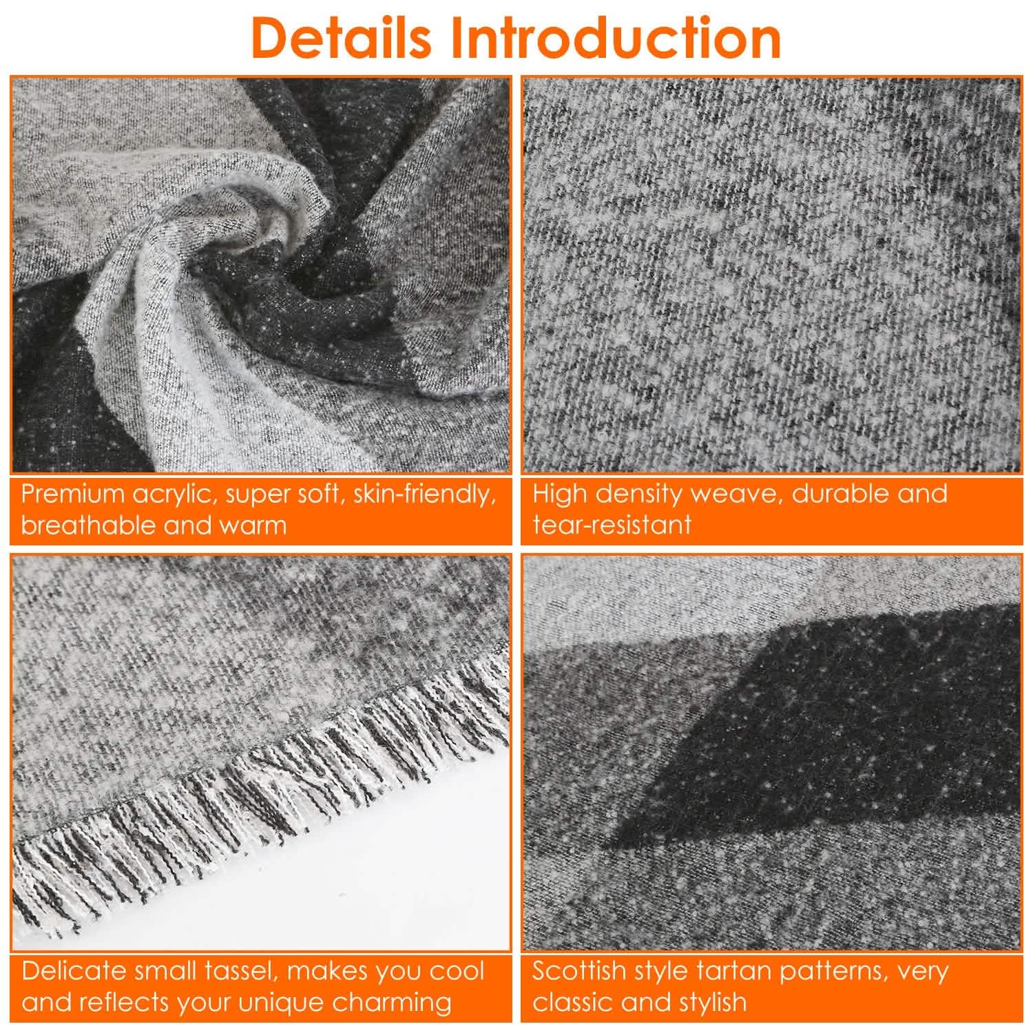 Women Long Soft Knitted Shawl Extra Thick Plaid Blanket Wrap Cape Women's Outerwear - Tophatter Daily Deals