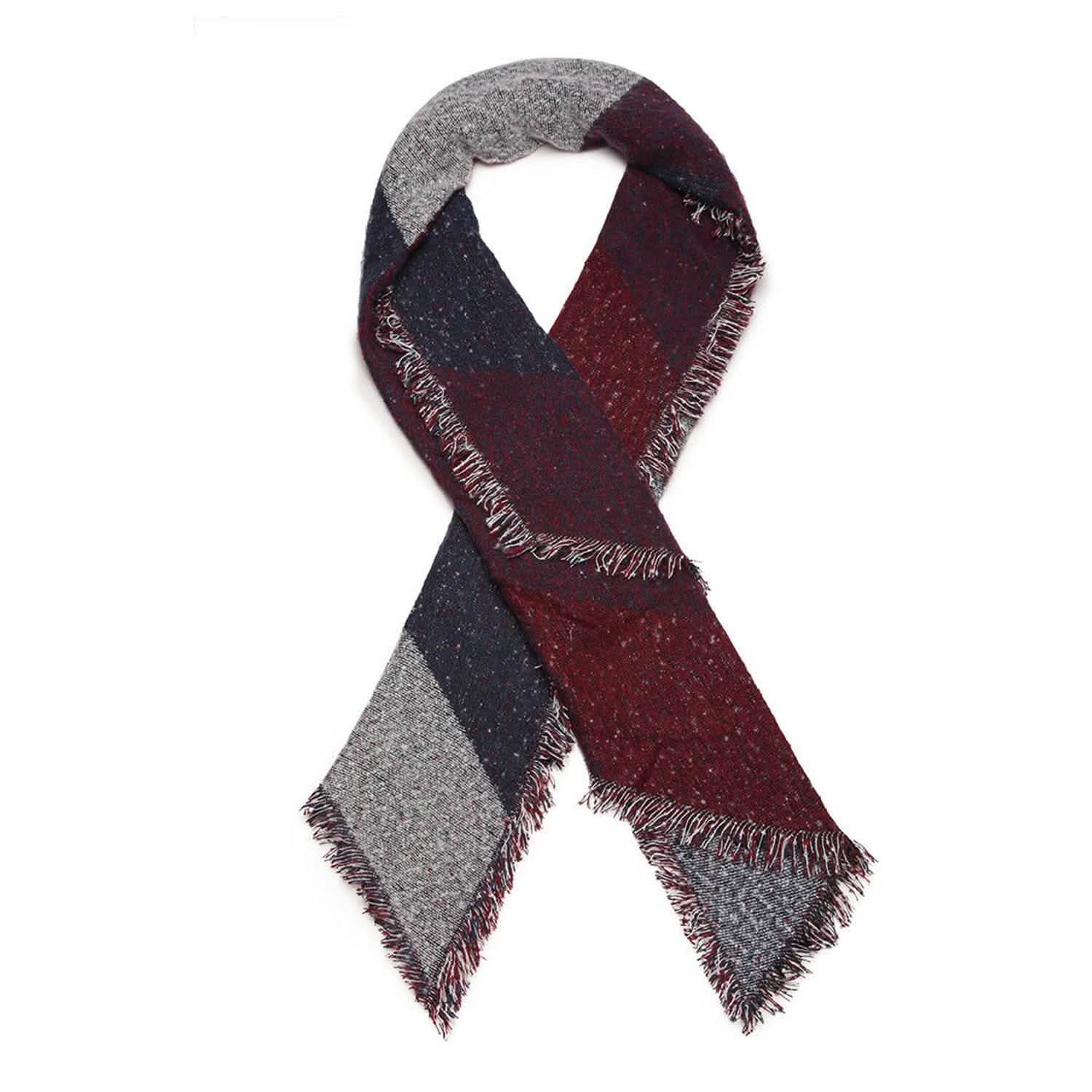 Women Long Soft Knitted Shawl Extra Thick Plaid Blanket Wrap Cape Women's Outerwear - Tophatter Daily Deals