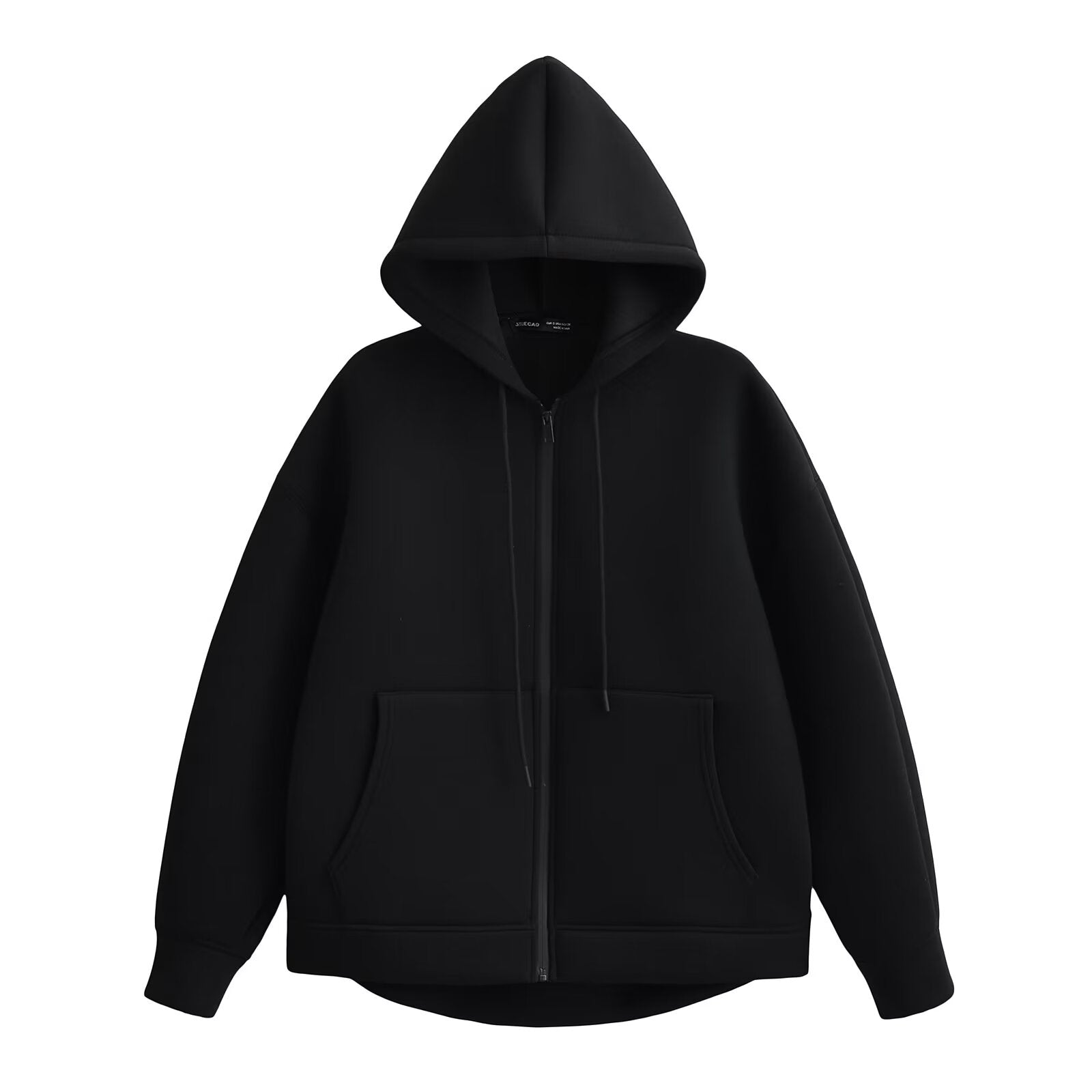 Women Loose Big Pocket Zipper Jacket Coat Black Coats & Jackets - Tophatter Daily Deals