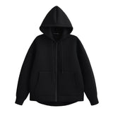 Women Loose Big Pocket Zipper Jacket Coat Black Coats & Jackets - Tophatter Daily Deals