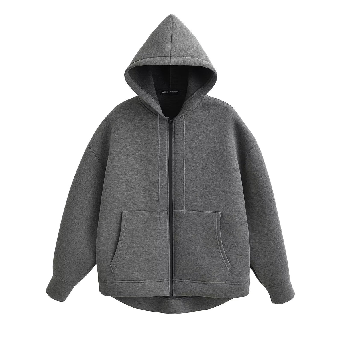 Women Loose Big Pocket Zipper Jacket Coat Dark Grey Coats & Jackets - Tophatter Daily Deals