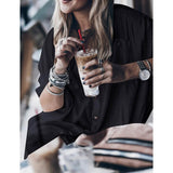 Women Loose Long Sleeve Swimsuit Cover Ups Button Down Beach Shirt Women's Swimwear - Tophatter Daily Deals