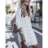 Women Loose Long Sleeve Swimsuit Cover Ups Button Down Beach Shirt Women's Swimwear - Tophatter Daily Deals