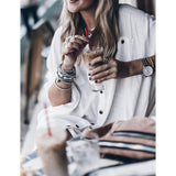 Women Loose Long Sleeve Swimsuit Cover Ups Button Down Beach Shirt Women's Swimwear - Tophatter Daily Deals